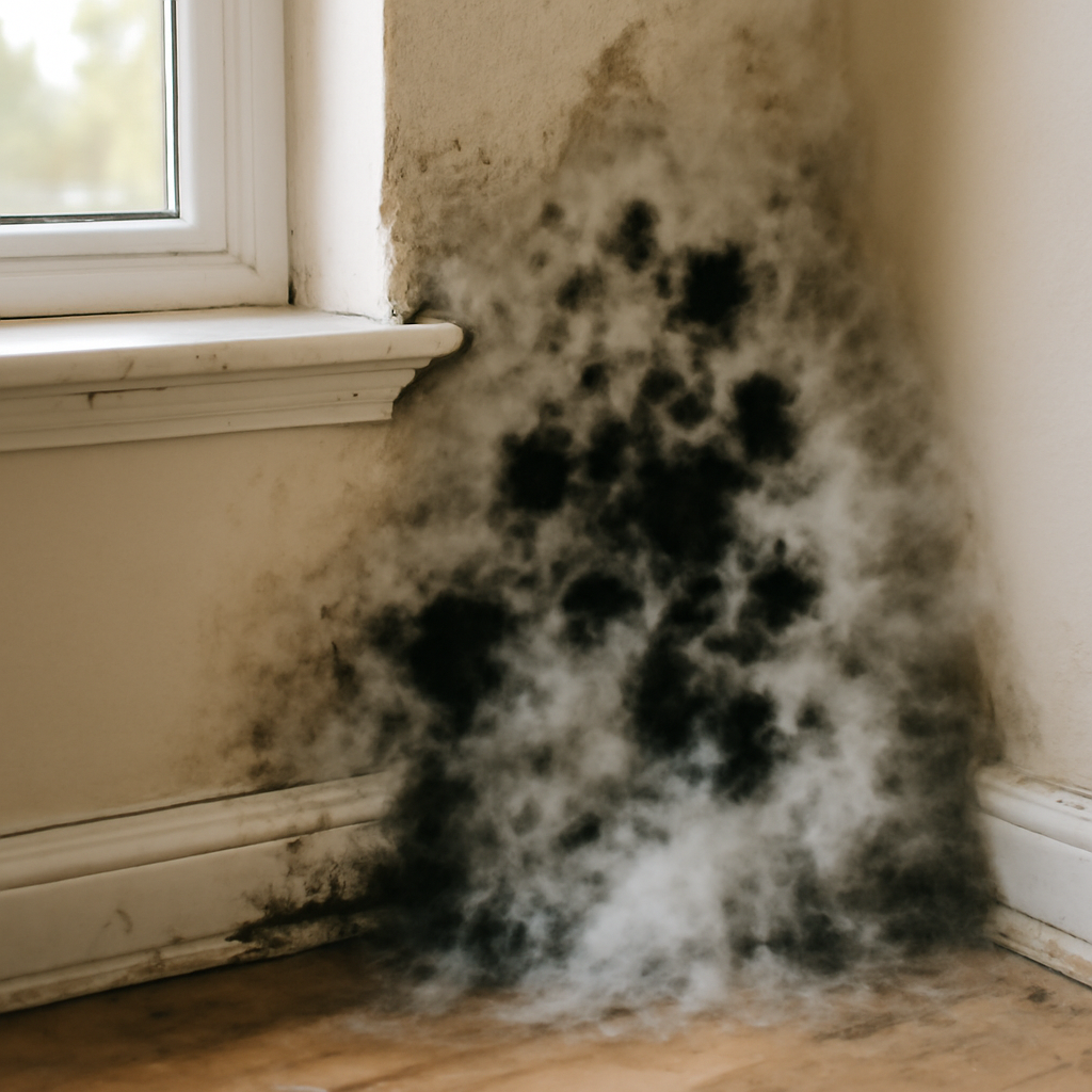 Black mold with white fuzz