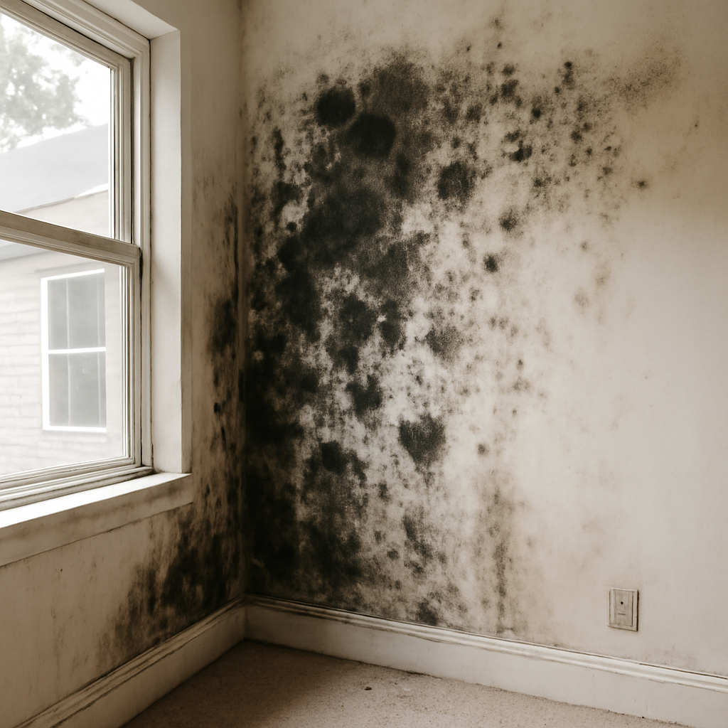 What does black mold look like on walls