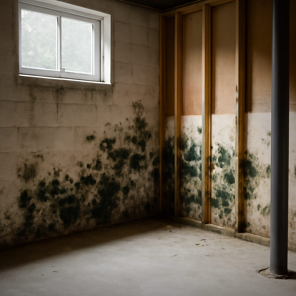 Mold in basement walls