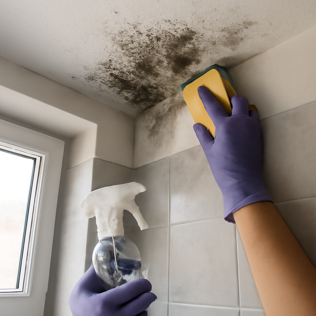 How to clean mold on bathroom ceiling