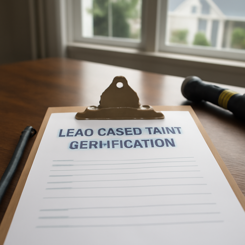 Lead based paint certification