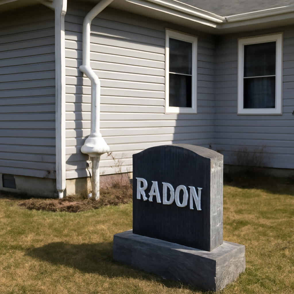 Radon mitigation monument