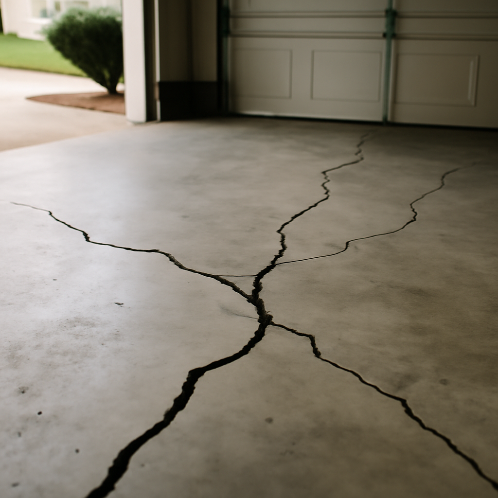 Garage floor cracks